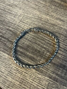 Sterling Silver Braided Rope Bracelet 7”